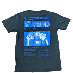 Off-White Black Tee with Blue Graphic